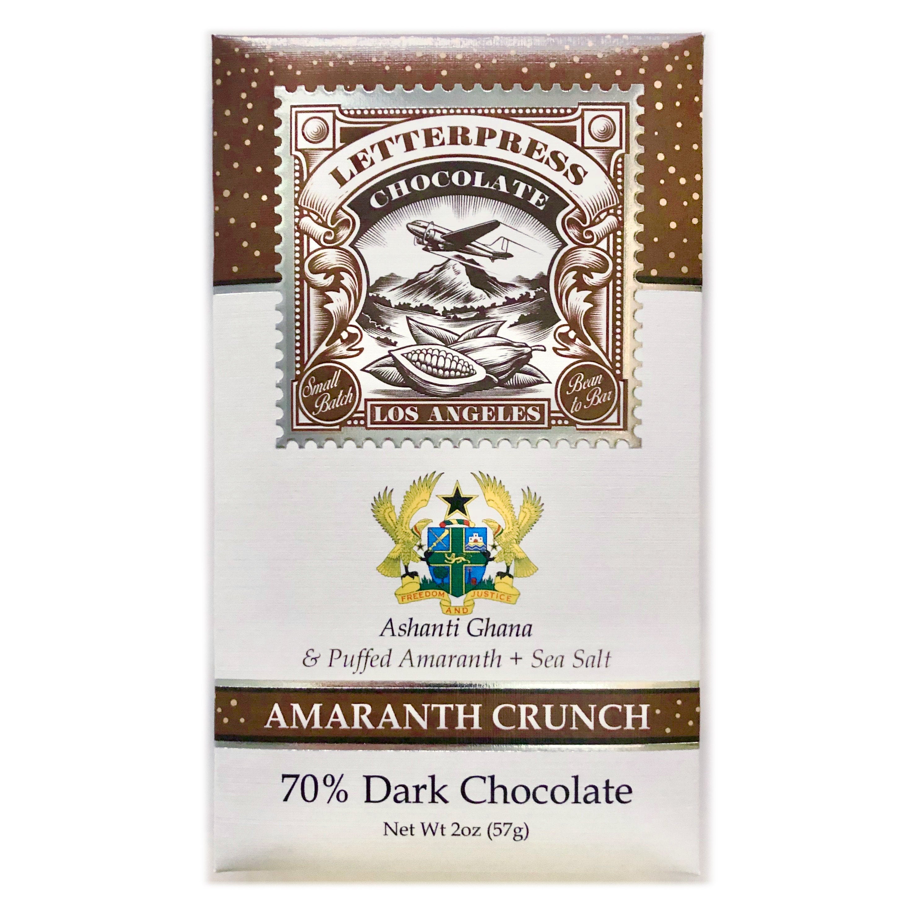 Wholesale - Ghana, Amaranth Crunch, 70% Dark Chocolate Case (with Amaranth and Sea Salt)