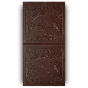 India 70% Dark Chocolate bar on white background