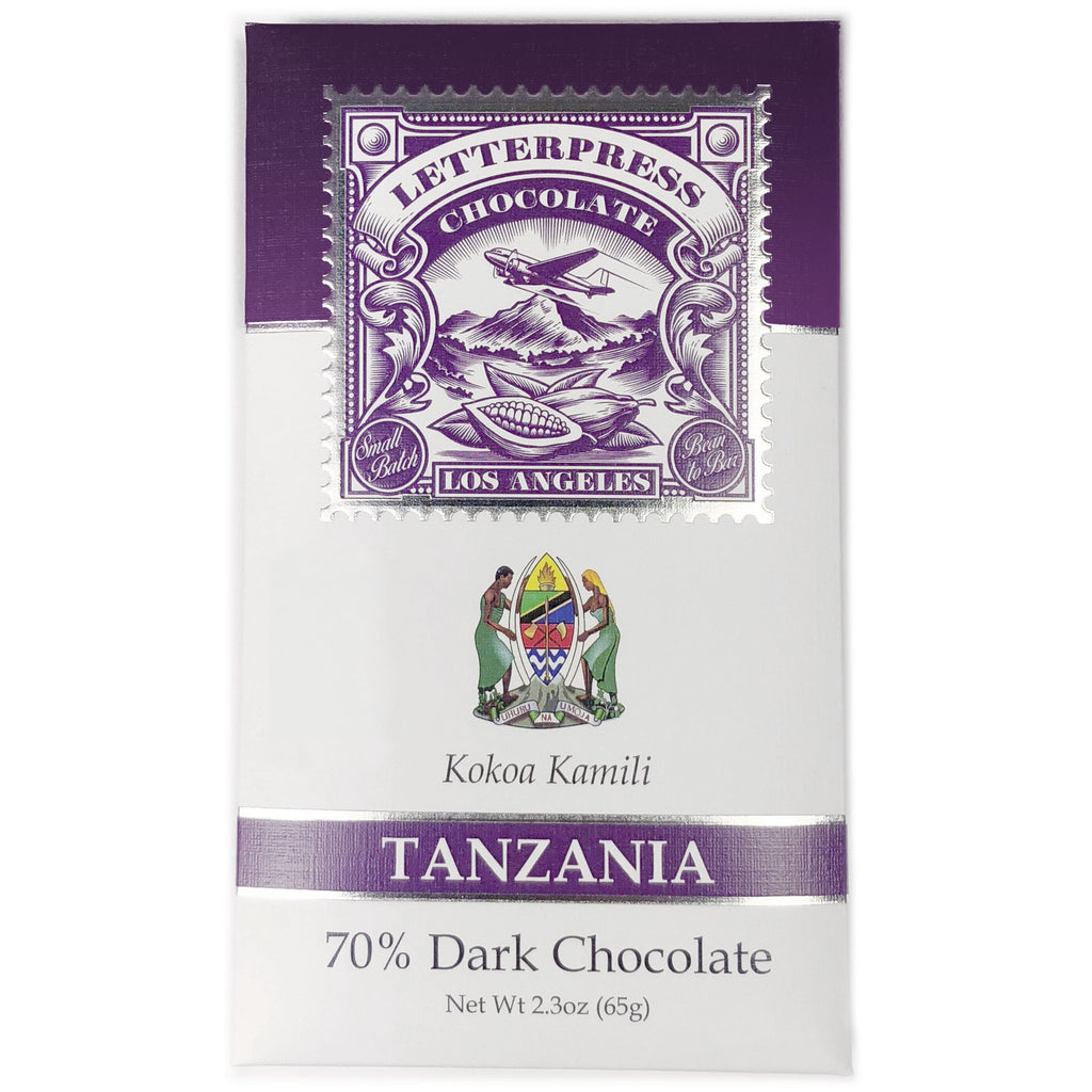 Tanzania 70% Dark Chocolate packaging on a white background