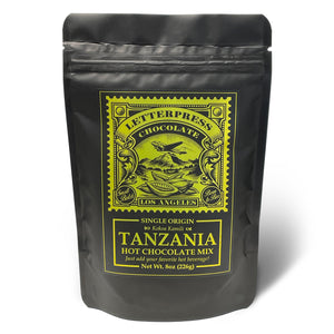 Tanzania Hot Chocolate Mix - 8oz - Black bag with gold label
