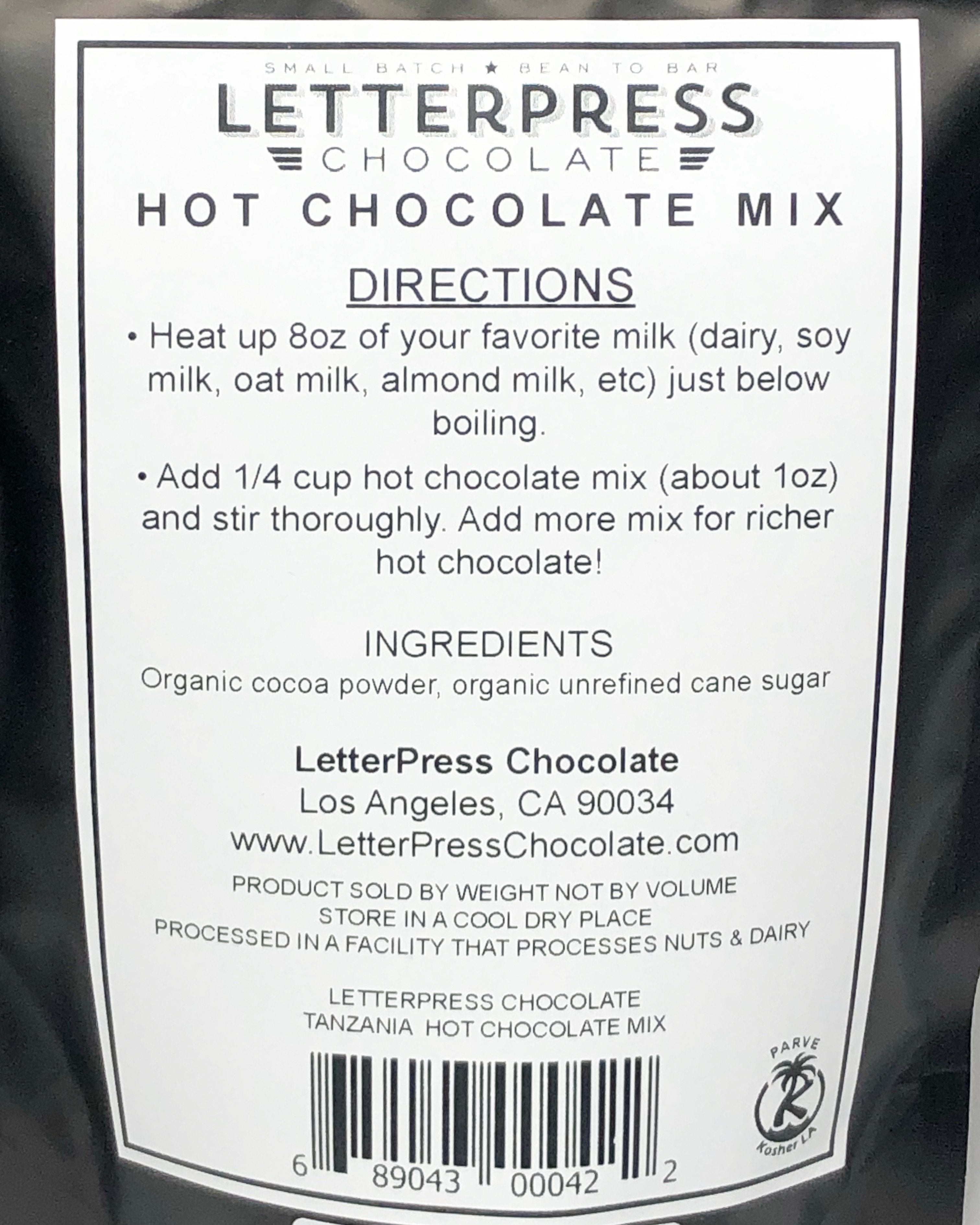 Wholesale - Tanzania Hot Chocolate Mix - Case (6 Bags)