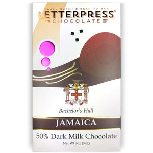 Jamaica 50% Dark MIlk Chocolate packaging