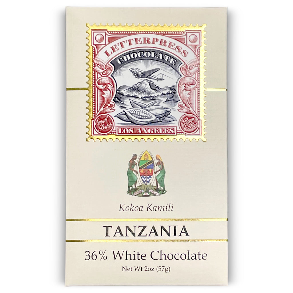 Kokoa Kamili Tanzania 36% White Chocolate packaging 